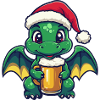 Dragon Christmas Beer Funny