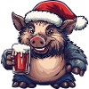 Cochon Noël Bière Drôle Sanglier