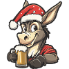 Donkey Christmas Beer Funny