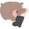 Wütender Muh Deng Nilpferd