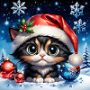 Adorable Christmas kitten.