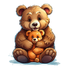 Cute Teddy Bears Illustration