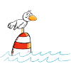 Drollige Möwe Watt Is