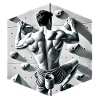Grayscale Rock Climber Illustration