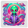 Cosmic Alien Traveler Illustration