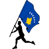 Kosovo Flag Man Running