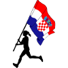 Drapeau Croatie femme course