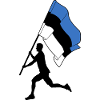 Flag Estonia man running