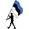 Flag Estonia man walking