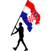 Flag Croatia man walking