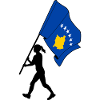 Drapeau Femme du Kosovo marchant