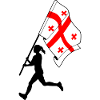Flag Georgia Woman Running