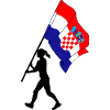Flag Croatia woman walking