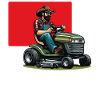 Man on lawn tractor