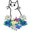 Cat Cats Flowers Mountains