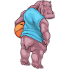 Hippopotame Basketteur Basketteur