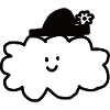 Cloud wearing a hat