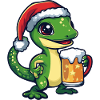 Lizard Christmas Beer Funny