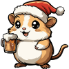 Hamster Christmas Beer Funny