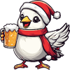 Colombe oiseau Noël bière drôle