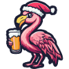 Flamingo Christmas Beer Funny