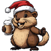 Beaver Christmas Beer Funny