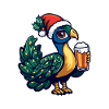 Peacock Bird Christmas Beer Funny