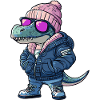 Dinosaur T-Rex Winter Comic