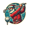 Golfspielender Weihnachtsmann Retro Stil