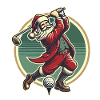 Golf Playing Santa Claus Design