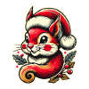 Merry Christmas squirrel with cap