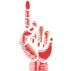 Bold Red Hand Gesture Design