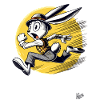 Retro Cartoon Running Bunny