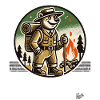 Hiker and Camping Bear