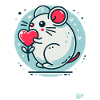 Cute Mouse with Heart