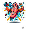 Muskel-Bodybuilder Kraft-Wurst