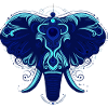 Tier Elefant Blau