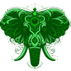 Tier Elefant Grün