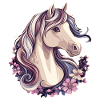 Cheval Cheval Motif Fleurs