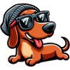 Cute Cartoon Dog Dachshund Sunglasses