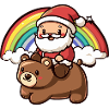 Bear Santa Claus Rainbow