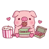 Cute Piggy Munching On Cookies