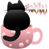 cute black cat meowing