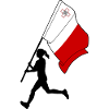 Flagge Malta Frau läuft
