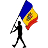 Flag Moldova man walking