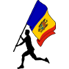 Flag Moldova man running