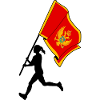 Flag Montenegro woman running