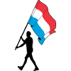 Flag Luxembourg man walking
