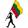Flag Lithuania woman walking