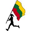 Flag Lithuania woman running